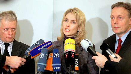 "Richtig sauer": SPD-Verhandlungsführerin Manuela Schwesig tritt nach den gescheiterten Verhandlungen vor die Mikrofone.