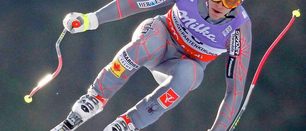 Überflieger. Abfahrtssieger Erik Guay aus Kanada.