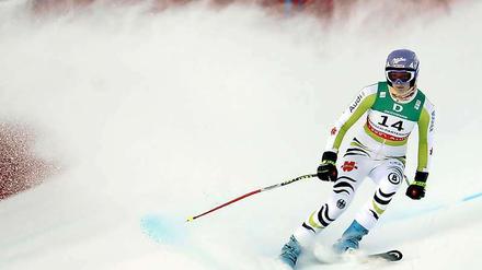 Verhaltener Schwung. Maria Riesch beim Training.