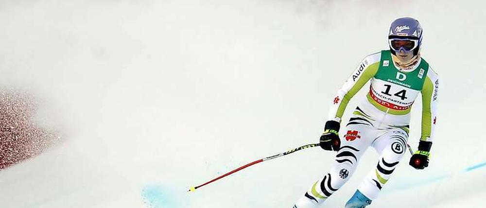 Verhaltener Schwung. Maria Riesch beim Training.