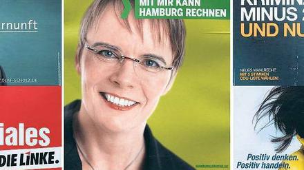 Mit Spitzenkandidatin Hajduk werben die Grünen im Wahlkampf. Foto: dapd