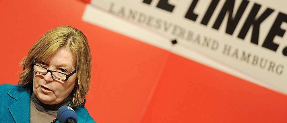 Dora Heyenn, die Spitzenkandidatin der Linken für die Bürgerschaftswahl am 20. Februar in Hamburg.