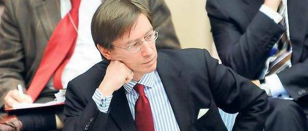 Reserviert für zwei Jahre. Peter Wittig, der deutsche UN-Botschafter, auf dem Platz eines nichtständigen Mitglieds im Sicherheitsrat. Foto: Justin Lane/dpa
