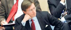 Reserviert für zwei Jahre. Peter Wittig, der deutsche UN-Botschafter, auf dem Platz eines nichtständigen Mitglieds im Sicherheitsrat. Foto: Justin Lane/dpa