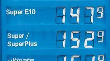 Neue Ordnung. Anzeige einer Tankstelle in Kreuzberg.