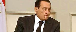 Hosni Mubarak - hier ein Ausschnitt des Staatsfernsehens - herrscht seit 30 Jahren in Ägypten.