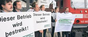 Historischer Streik. 2007/08 erkämpften sich die Lokführer erstmals einen eigenen Tarifvertrag. Foto: dpa