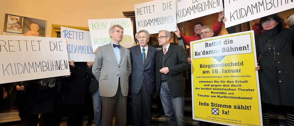 Die Unterstützer des Vereins „Rettet die Ku’damm-Bühnen“ gaben sich auch nach ihrem Scheitern kämpferisch.