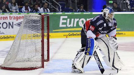 Wieder im Einsatz. Rob Zepp darf nach zwei Spielen Pause gegen Wolfsburg ins Eisbären-Tor.