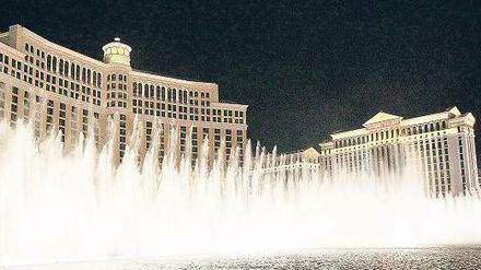 Das Bellagio in Las Vegas bei Nacht.