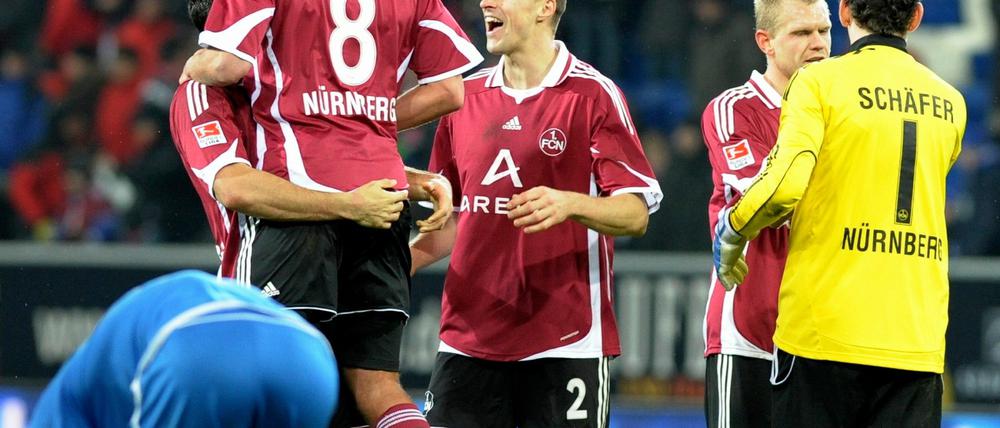 "Hoch soll er leben": Christian Eigler traf für die Nürnberger zum 1:1.