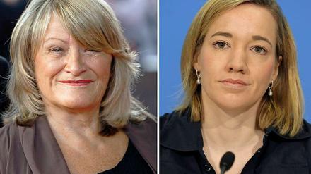 Die Journalistin Alice Schwarzer (l) und Bundesfamilienministerin Kristina Schröder (CDU).