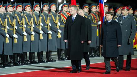 Bundespräsident Christian Wulff bei seiner Ankunft in Moskau.