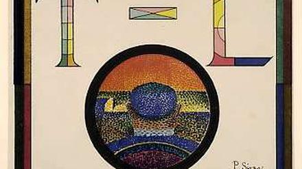 Landschaft aus Buchstaben. "Théâtre libre",Lithografie von Paul Signac (1989) 