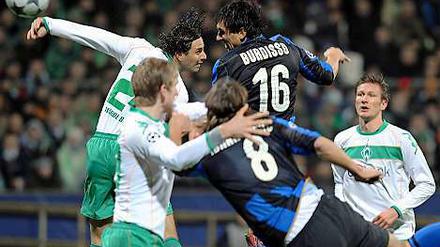 Vor zwei Jahren gelang Bremen in der Champions League ein 2:1-Heimsieg gegen Inter. Auch in Mailand blieb Werder beim 1:1 ungeschlagen.