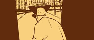 "...und war glücklich, dass ich endlich rechts und links in der Ferne Mauern sah" - Panel aus Vincent Stalls Adaption von Kafkas "Kleine Fabel".