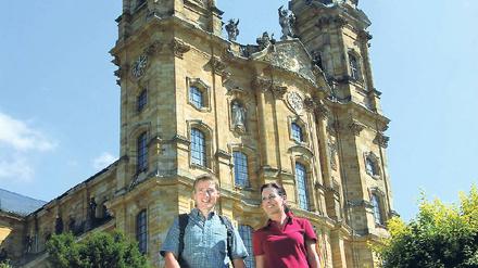Wallfahrtsort. Die wuchtige Basilika Vierzehnheiligen liegt am Wegesrand. Foto: dpa