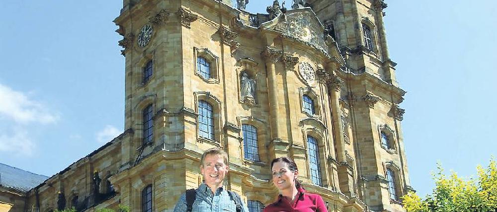 Wallfahrtsort. Die wuchtige Basilika Vierzehnheiligen liegt am Wegesrand. Foto: dpa