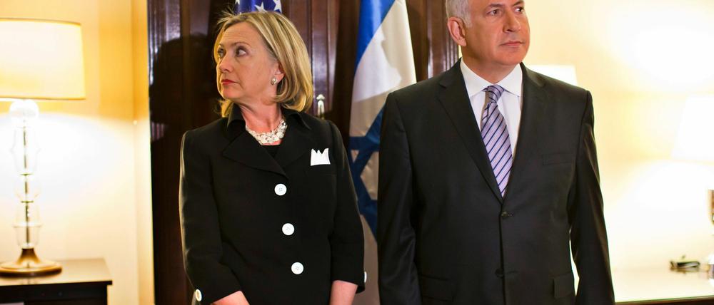 US-Außenministerin Hillary Clinton und der israelische Ministerpräsident Benjamin Netanjahu beim Auftakt des Nahost-Gipfels.