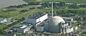 Die Luftaufnahme zeigt das Atomkraftwerk Unterweser.