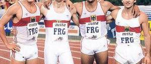 Vier Freunde. Die Staffel der Bundesrepublik mit Norbert Dobeleit (l.). Foto: Imago