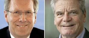Christian Wulff (l.) und Joachim Gauck.
