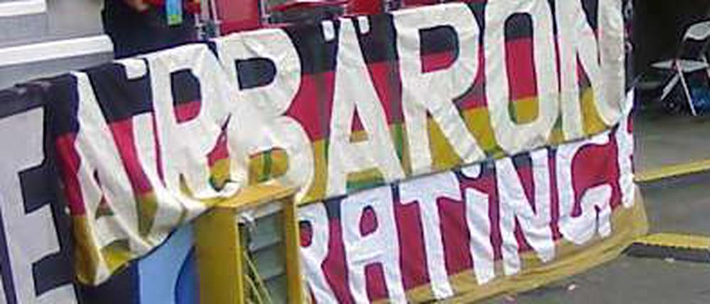 Das Banner "Air Bäron" ist allseits bekannt.