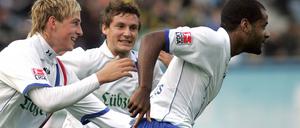 Rostocker jubeln nach einem Treffer