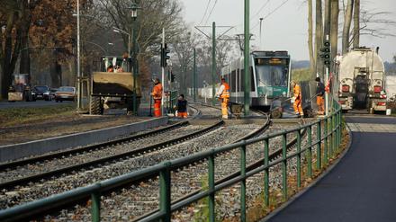 Eine Verlängerung der Tram-Trasse wurde von der Stadt offenbar noch nicht in Betracht gezogen.