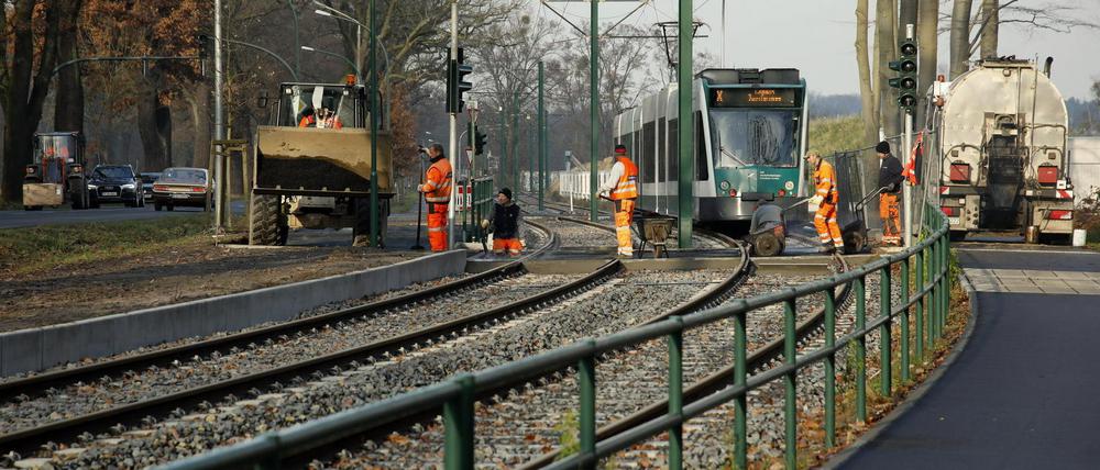 Eine Verlängerung der Tram-Trasse wurde von der Stadt offenbar noch nicht in Betracht gezogen.