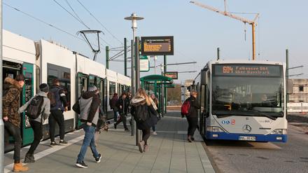 Umstieg am Campus Jungfernsee.
