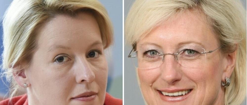 SPD-Politikerinnen Franziska Giffey (links) und Dagmar Ziegler.