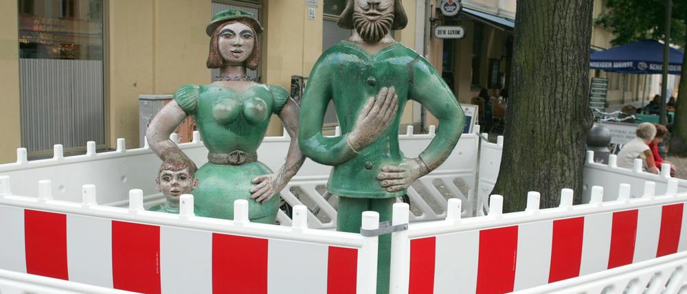 Soll wieder aufgestellt werden: Familie Grün.