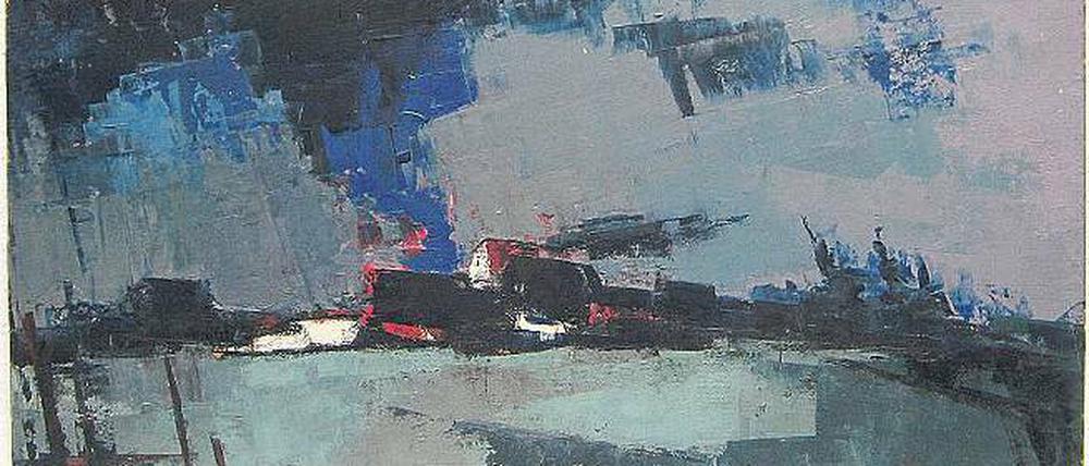 Expressive Landschaft. Der Potsdamer Altmeister Hubert Globisch malte 1974 sein „Schwarzes Dorf“.