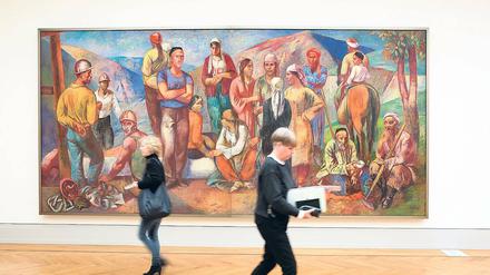 Gemalte deutsch-sowjetische Freundschaft. Erhard Großmann fertigte für die Palast-Galerie 1975 dieses Bild mit dem Titel „Tadshikistan“.