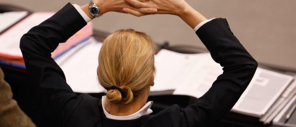 Aus der Wahrnehmungszonen gerutscht: AfD-Frontfrau Alice Weidel im Bundestag