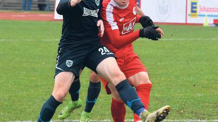 Wieder remis. Lukas Wilton (l.) spielte mit dem SVB im Poststadion 1:1.