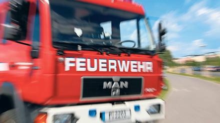 Die Feuerwehr musste das Auto nach dem Wildunfall löschen.