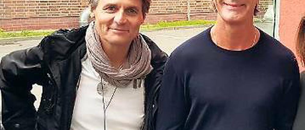 Abstecher. DFB-Cheftrainer Jogi Löw mit Wolfgang Bahro in Babelsberg.