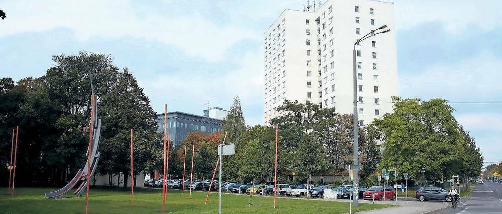 Neue Stadtkante. Diese Grünfläche an der Kreuzung Am Kanal/Berliner Straße soll perspektivisch bebaut werden. Die Genossenschaft PWG, der der größte Teil des Areals gehört, will dort Wohnhäuser errichten. Erste Ideen wurden am Montagabend im Gestaltungsrat diskutiert.