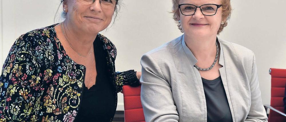Die Scheidende und die Neue. Die bisherige Landesbeauftragte zur Aufarbeitung der Folgen der kommunistischen Diktatur im Land Brandenburg, Ulrike Poppe (l.), und ihre Amtsnachfolgerin Maria Nooke (r.).