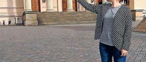 Für Werbezwecke: Eine der neuen Selfie- Markierungen in der Innenstadt.