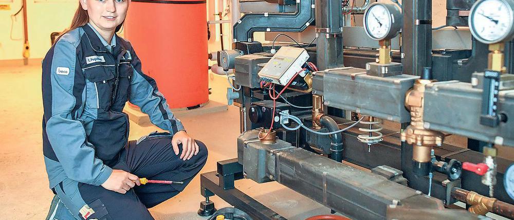Technik-Spezialistin. Ekaterina Pogorelskaa hat als Anlagenmechanikerin für Sanitär-, Heizungs- und Klimatechnik ihren Meister gemacht. Die gebürtige Kasachin ist eine Ausnahme in der Männerdomäne.