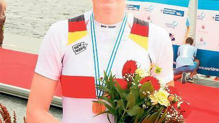 Goldig. Melanie Göldner ruderte bei der Junioren-WM zum Titel im Einer.