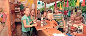 Keine Langeweile. In der „Stadt der Kinder“ haben Jungs und Mädchen 2016 Häuser gebaut und bezogen. Auch dieses Jahr wird das Nuthewäldchen zur Kreativbaustelle.