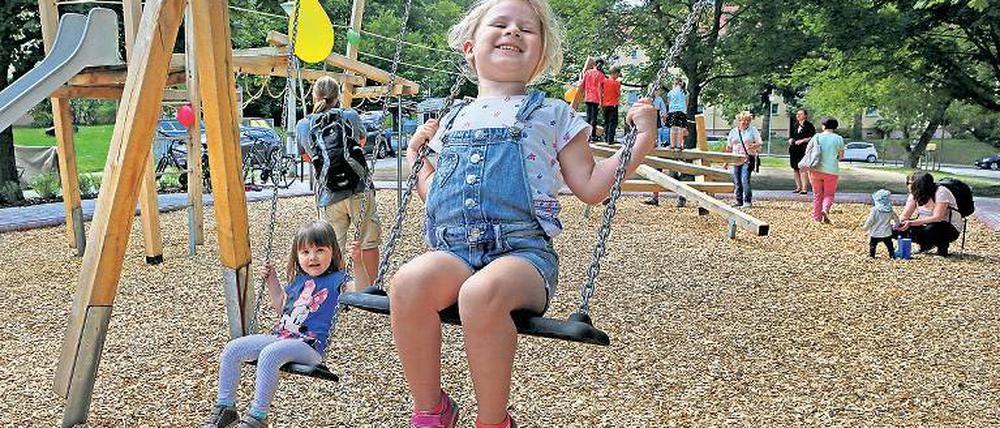 Neu. 160 000 Euro kostete der Spielplatz in der Siedlung „Am Brunnen“.