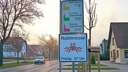Auf die Nudel. Der Streit um dieses Schild wird am Freitag fortgesetzt.