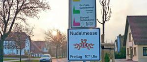 Auf die Nudel. Der Streit um dieses Schild wird am Freitag fortgesetzt.