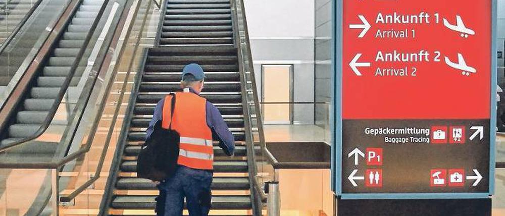 Stillstand. Aufwärts geht’s beim BER allenfalls auf der Rolltreppe.