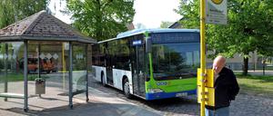 Optisch sind die meisten Fahrzeuge von Regiobus bereits auf das neue Design abgestimmt, so wie hier in Kemnitz bei Werder.